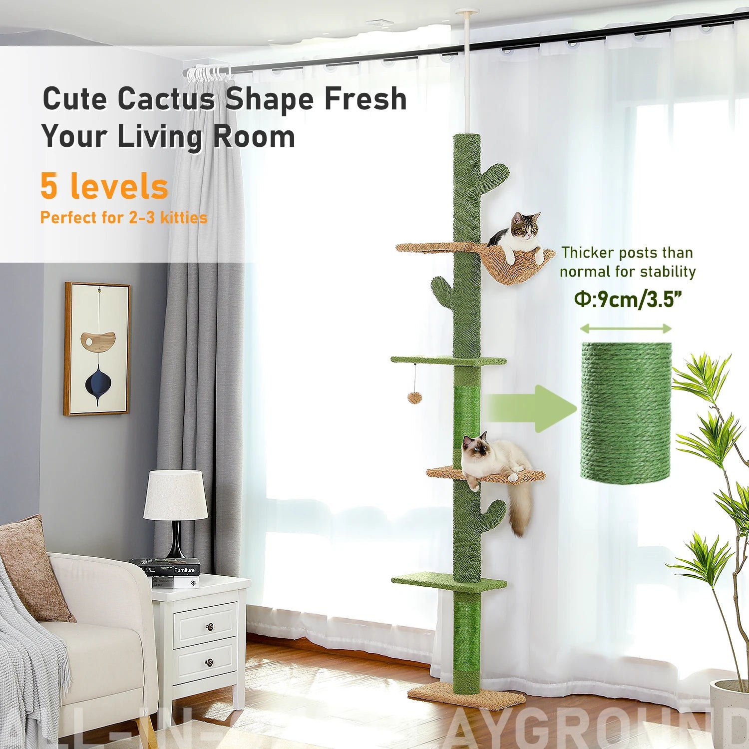 Árbol para Gatos 5 Niveles Tipo Cactus 