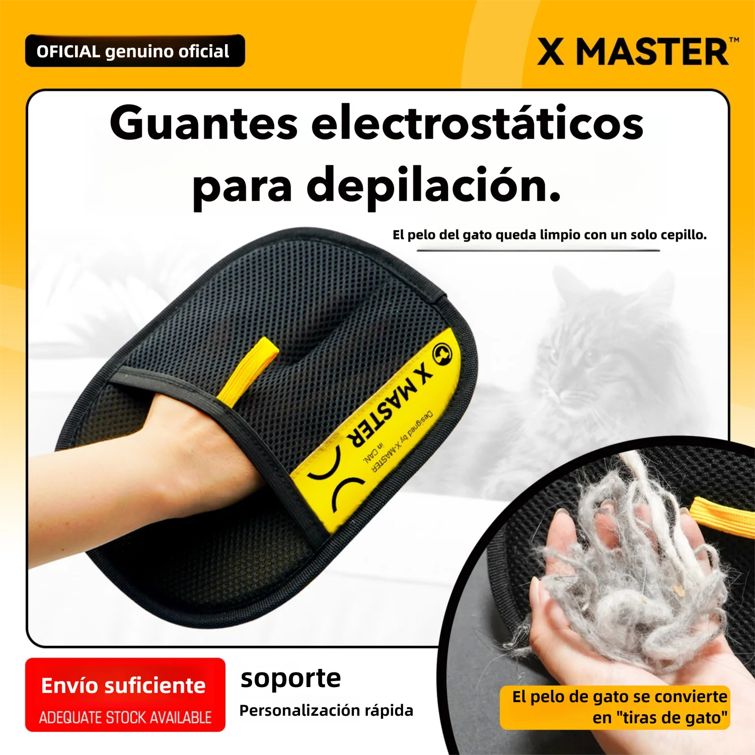 Guante Quitapelos para Mascotas Reutilizable