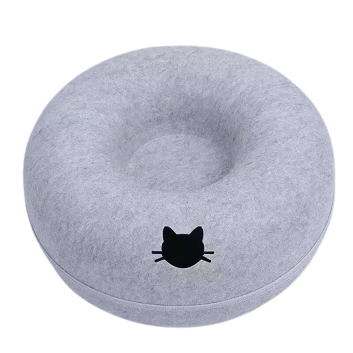 Cama de Fieltro en Forma de Dona 2 en 1 para Gatos