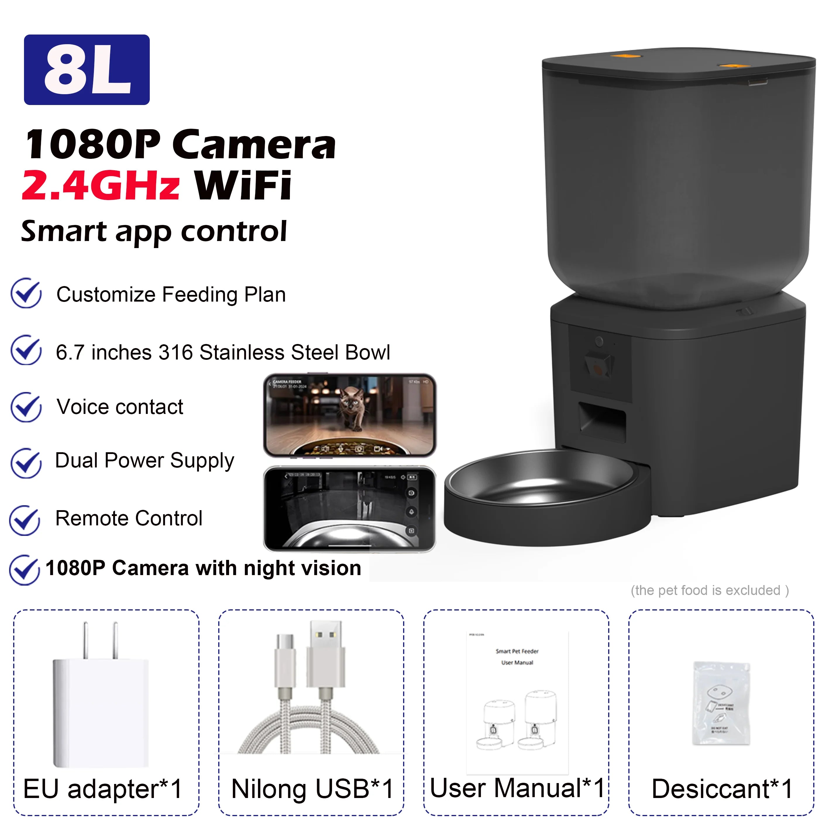 Comedero automático para gatos 8L