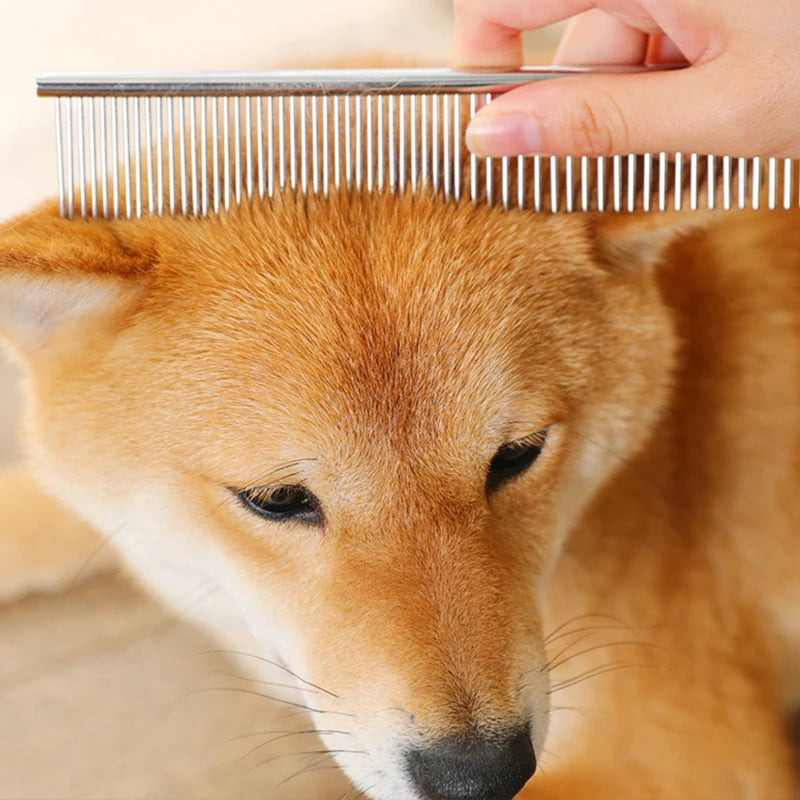 Peine Desenredante de Acero Inoxidable para Mascotas 